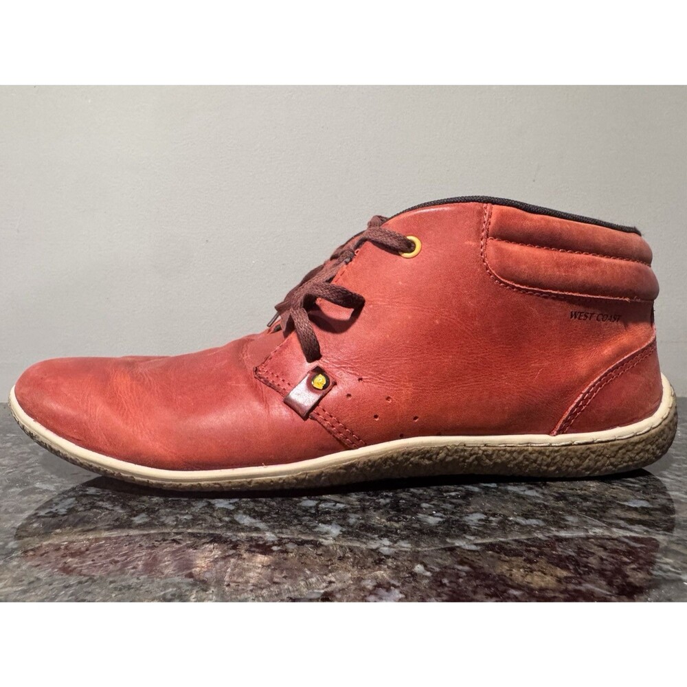 West Coast Men's Red Leather Chukka Lace Up Casual Shoes US 12 EU 46